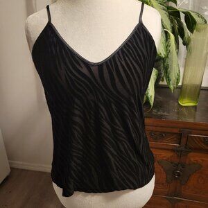 Y2K Jaclyn Smith Lingerie Cami Sleepwear Sheer Black On Black Design M